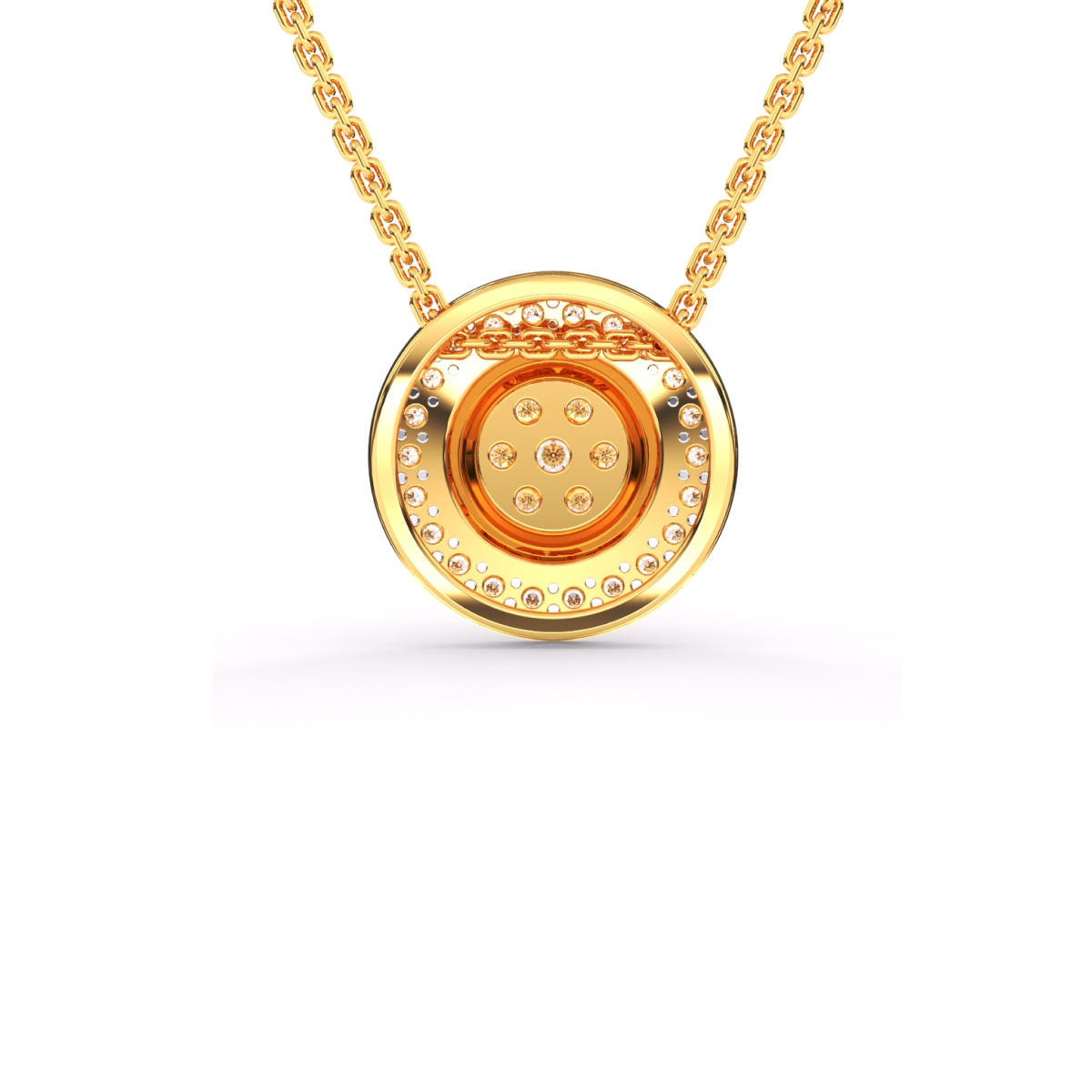 Round Shape Lab Grown Diamond Flower Cluster Pendant